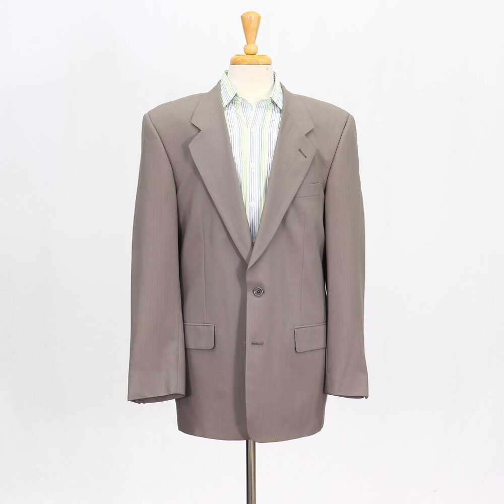 Neiman Marcus 42R Beige Blazer Sport Coat Jacket 2-Button Solid Y706